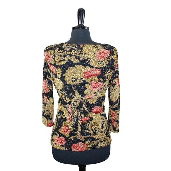 J.T.B. Empire Waist Stretchy Top Floral Babydoll Y2k 2000s Vintage M - Picture 2 of 4